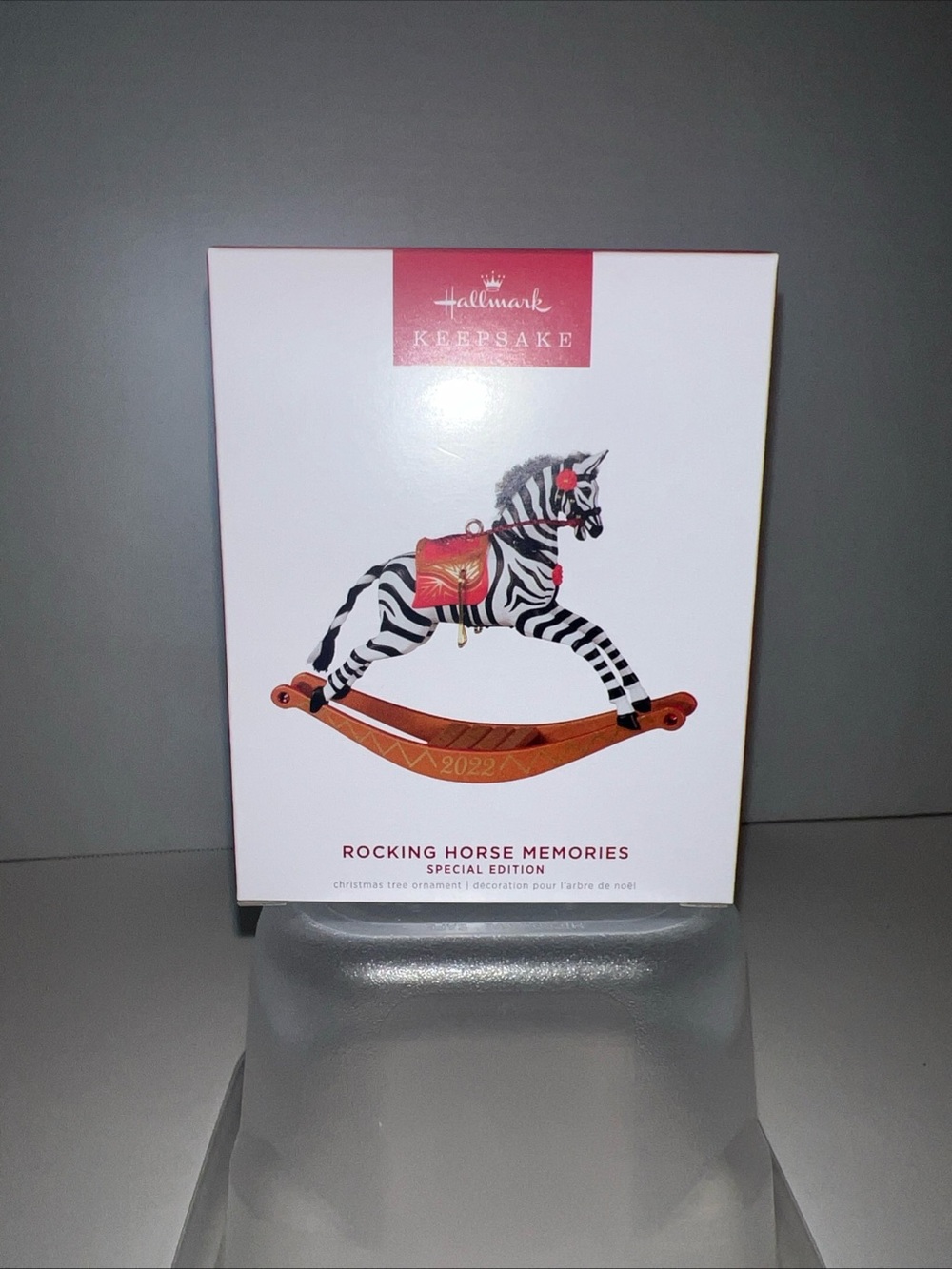 Hallmark Zebra Rocking Horse Ornament - Black, White & Red